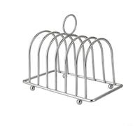 Eawfgtuw For Stainless Steel Toast Rack Bread Holder for 6 Slices, Serving and Dining Stand with Elevated Feet, Multi-Purpose Kitchen Organizer for