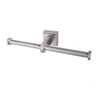 Eawfgtuw For Stainless Steel Toilet Roll Holder Double for Ring Toilet Paper Holder Wall Mount Bathroom Accessory Set in Black or Silver, Compatible(silver)