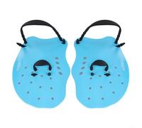 Eawfgtuw For Swimming Hand Paddles for Children, Silicone Swim Gloves with Adjustable Wrist Straps, Broad-Blade Design with Drain Holes for Upper Body Strength,(Blue)