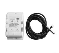 Eawfgtuw For Switch Sensor for WiFi, 16A 20A RF433 Thermostat with Remote App Heating Control, Real- and Energy Statistics, White ABS, 1M Wire(20A with 2M wire)