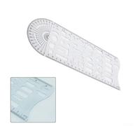 Eawfgtuw for Traffic Accident Investigation Drawing Ruler, Plastic Template with Accurate Scale for Site Sketching, Transparent Design with Black Markings, 27.3