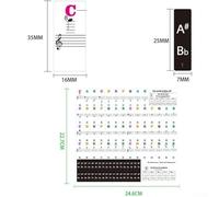 Eawfgtuw For Transparent Colorful Key Labels for 88/61/54/49/37 Key Keyboards, Note Stickers with C-D-E-F-G-For A-B and Do-Re-For Mi Symbols, Beginner Music