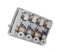 Eawfgtuw For Travel Bass Bridge 4 String Headless Brass Roller Saddle Guitar Part Compatible with Travel Bass Guitars, Black(Silver)