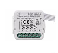 Eawfgtuw For TUYA for ZigBee Smart Light Switch Module No Neutral Wire Required Remote Control Voice Compatible 1/2/3/4 Gang 200-240V 50/60Hz for Home Automation Energy Saving White(D)