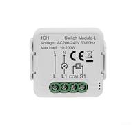 Eawfgtuw For TUYA for ZigBee Smart Light Switch Module No Neutral Wire Required Remote Control Voice Compatible 1/2/3/4 Gang 200-240V 50/60Hz for Home Automation Energy Saving White(A)