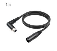 Eawfgtuw For XLR Microphone Extension Cable Adapter 90° Right Angle Male to Female 3-Pin for Speakers, Recording Studios, Mixers - Black(1M)