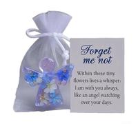Eawfgtuw Forget Me Not Angel Figurine with Accents, Elegant White 15cm Memorial Keepsake for Home Decoration and Remembrance Display(1)