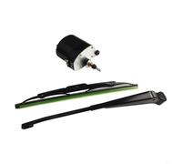 Eawfgtuw Front Rear 12V Windscreen Wiper Motor with Arms and Blade, Compatible with for Jeep for Willys Tractors, Fishing Boats, Caravans, ATVs and UTVs, Complete
