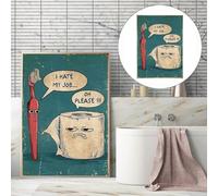 Eawfgtuw Funny Bathroom Canvas Wall Sign 40x60cm Waterproof Humorous Plaque with I Hate My Job Oh Please Quote for Home Toilet Decor, Large Size Modern Conversation Piec