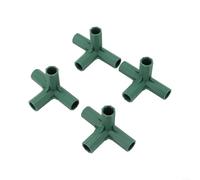 Eawfgtuw Greenhouse Pole Joints Adapter Set - Plastic Structure Connectors for Garden Shelves, Cold Frames, Furniture,4 Pieces Green PP Plastic Fittings(E)