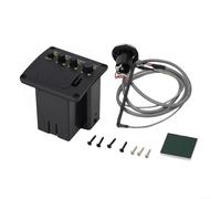 Eawfgtuw Guitar Preamp Equalizer System With Built-in Tuner Piezo Pickup 2 Band EQ Control Sound For Acoustic Classical Folk Guitar Performance Recording