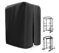 Eawfgtuw Gym Rack Cover, 42x40x64 Inch Equipment Protector, Oxford Fabric 210D/420D Long-lasting Workout Cage Shield with Zipper, Black for Indoor, Outdoor, Home Fitness(210D)