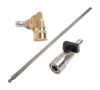 Eawfgtuw Heavy Duty Truck Radiator Cleaning Tool, High Pressure Vertical Outlet Spray Nozzle for Water Tank Gas Condenser Cleaner Wand, 55cm Metal Extension Wand with Fan Jet(D)