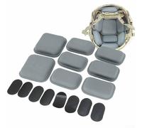 Eawfgtuw Helmet Liner Pads for CP Style Helmets, Memory Foam Cushion Inserts with Gel for War Gaming Headgear Comfort, Grey Protector Kit (2 Large, 6 Small, 8 Gel)