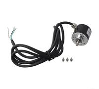 Eawfgtuw Incremental Optical Rotary Encoder Solid Shaft 6mm Diameter DC 5V-24V 3-Phase Motion Control Sensor NPN Open Collector Output for Automation Systems 1.5m Cable(100p/r)