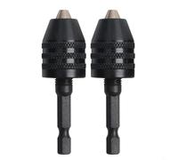 Eawfgtuw Keyless Chuck Adapter with 1/4 Inch Hex Shank for Quick Change of 0.3-6.5mm Drill Bits, Compatible with Rotary Tools and Electric(B)