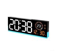 Eawfgtuw Large 39cm LED Clock Date and Temp Display(Orange)
