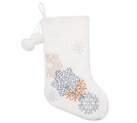 Eawfgtuw Large Christmas Stockings Home Decor Hanging Plush Socks With Snowflake Pattern Traditional Winter Holiday Fireplace Decoration Tree Ornaments 46X27cm(F-W134)