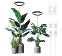 Eawfgtuw LED Grow Light for Indoor Plants Full for Spectrum with Timer & Dimmable Settings Height Adjustable Design 10 Brightness Levels Auto On/Off Cycle for Herbs Orchids Succulents(White