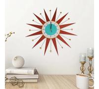 Eawfgtuw Medieval Style Sunburst Wall Clock, 18-Inch Retro PVC Decorative Quartz with Keyhole Hanging Design, Battery Powered for Living Room, Bedroom or Offic