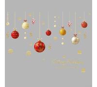 Eawfgtuw Merry Christmas PVC Wall Window Stickers Set, 2 Pieces Festive XMAS Casement Vinyl Decals For Living Room Shop Decoration, 100 X 70 Cm Removable