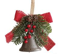 Eawfgtuw Metal Bell Pine Cone Pendant Traditional Decor Holiday Tree Door And Window Ornaments Natural Wood Home Decor Collection 2-Piece Set(Coffee color)