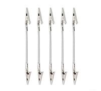 Eawfgtuw Metal Double Headed Clips Flexible Coil Holder Stand Desktop Label Note Holder Photo Display Card Holder Exhibition Sign Clamps 180mm 280mm 5 Pack(280mm)