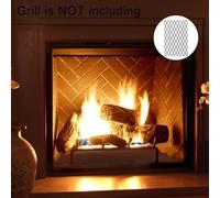 Eawfgtuw Metal Fireplace Grate Ember Retainer Mesh, Heavy-Duty Black Steel Ash Holder with Airflow Holes for Efficient Burning, Keeps For Embers Secure for Indoor Fireplaces(9.8 * 16. Inch)
