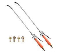 Eawfgtuw Metal Garden Sprayer Wand Straight Stream Sprayer Replacement Sprayer Parts with Dual Brass Barb Connector for Hoses Stainless Steel Anti-Slip Grip (1set)