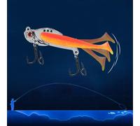 Eawfgtuw Metal Vibration Lure with Adjustable Blade, Realistic Swimming Iron Plate Jigging Bait for Pike Bass, Hard Treble Hook Fishing Tackle for Freshwater Saltwater, Silver(7g)