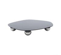 Eawfgtuw Modern Acrylic Tray Set Irregular Shape Matte Black Decorative Plate with Steel Ball Base for Coffee Tea Service Hotel Home Display 26.5x18cm or 28x28cm(B)
