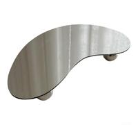 Eawfgtuw Modern Acrylic Tray Set Irregular Shape Matte Black Decorative Plate with Steel Ball Base for Coffee Tea Service Hotel Home Display 26.5x18cm or 28x28cm(A)