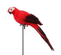 Eawfgtuw Multicolor Parrot Garden Ornament, Perfect for Tree Decoration, Shoulder Pirate Foam Body, Real Feathered Parrot (red)