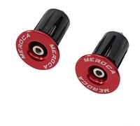 Eawfgtuw Pair Aluminium Alloy For Bike Handlebar End for 22-24mm For Road Folding For, Bar Stem Protectors with Screw, Black(Red)