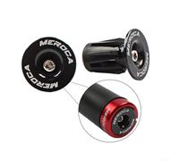 Eawfgtuw Pair Aluminum Alloy For Bike Handlebar End for 22-24mm For Road Folding For, Bar Stem Covers with Screw Insert, Black(Black)