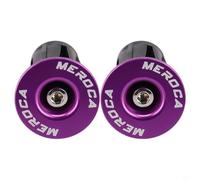 Eawfgtuw Pair For Bike Handlebar End for 22-24mm Road Mountain Folding Bikes, Aluminum Alloy Bar with Screw Fixing, Black Stem Protectors and Grips(Purple)