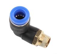 Eawfgtuw PL4-16 Pneumatic Elbow Quick Connector Air Fitting, Brass and Plastic L-Shaped Thread Adapter with 360° Rotation for Air Tools, 0.3-0.9MPa Pressure Range(PL8-01)