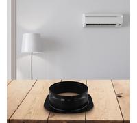 Eawfgtuw Plastic Square to Round Flange Connector 75/100/125/150/200/250/300mm Black PP Vent Duct Adapter for Wall-Mounted Air Vents and Indoor Ventilation Pipe Connecti(75mm)