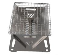 Eawfgtuw Portable Camping Stove Foldable BBQ Grill Rack, Lightweight Stainless Steel Wood Burning Stove for Outdoor Hiking Picnic, Compact Fire with Storage Bag (Silver,