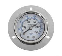 Eawfgtuw Professional Axial Oil Pressure Gauge with Shock-Resistant Edge 1/4PT Thread Connection Stainless Steel Shell Copper Movement 0-250KG Measuring Range