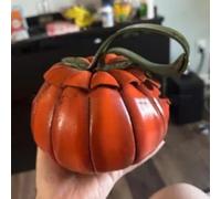 Eawfgtuw Pumpkin Leather Foraging Tool Bag with Waist Pouch Design, Handmade Storage for Small Tools and Accessories, Autumn Harvest Style Organizer