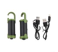 Eawfgtuw Rechargeable Keychain Flashlight with Hook, Mini COB LED Work Light and Camping Lantern, Red Blue Strobe, USB-C Portable Torch for Outdoor Night Reading Black(2pcs)