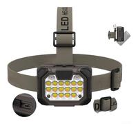 Eawfgtuw Rechargeable LED COB Headlamp with Motion Sensor, For Charging, 1500mAh Battery, Light Modes, Adjustable 45° Beam for Camping Running Hiking Night Work - Khaki(TG-TD23501)