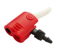 Eawfgtuw Red Inflator Valve for Bike Cycle Tyre Tube Replacement, Dual Head Air Adapter Compatible with and Valves, 2 Pack