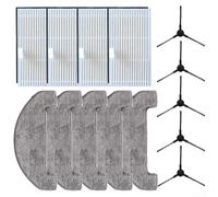 Eawfgtuw Replacement Parts for BPMIO B15 B15 Plus Robot Vacuum Cleaner - 4 HEPA Filters, 5 Mop Cloths, 6 Side Brushes