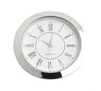Eawfgtuw Round Quartz Clock Insert 36mm/55mm Diameter Gold Silver Tone for BEZEL Roman Arabic Numerals Stainless Steel Back Glass Lens Craft DIY Tool(55mm B)