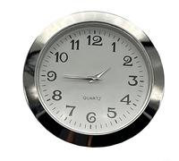 Eawfgtuw Round Quartz Clock Insert 36mm/55mm Diameter Gold Silver Tone for BEZEL Roman Arabic Numerals Stainless Steel Back Glass Lens Craft DIY Tool(55mm D)