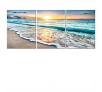 Eawfgtuw Set of 3 Canvas Wall Art Prints, Unframed Sea Landscape Beach Decorative Pictures, Modern Coastal Poster Artwork for Living Room, Bedroom, Study or Hallway Home