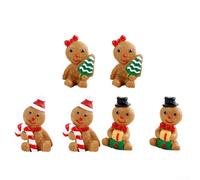 Eawfgtuw Set of 6 Christmas Resin Ornaments, Festive Figurines in 3 Designs for Tree and Home Décor, Colourful Holiday Decorations for Gifting or Seasonal Display