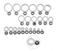 Eawfgtuw Silicone Fishing Rod Guide Repair Kit with Ceramic For Ring Tips, 14/22Pcs Line Eyelet Restoration Set for Sea Boat Beach Rock Fishing Pole Accessories Transparent White(22pcs)